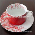 wholesale Red Porcelain Tea Cup with saucer